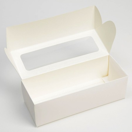 Confectionery packaging, a cupcake box with a window, “white”, 26 x 10 x 8 cm-1
