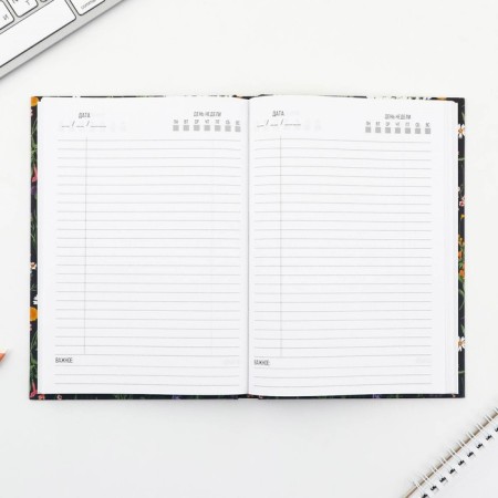 Diary A5, 160 l. Solid cover "Flowers. Pattern "-2