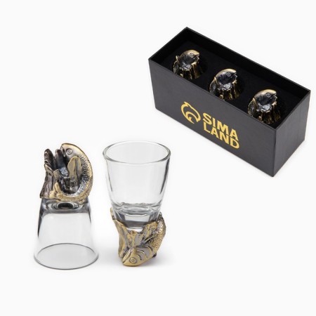 Set of stop-experts "Best Fisherman" for 3 people, stack 50 ml, bronze-1
