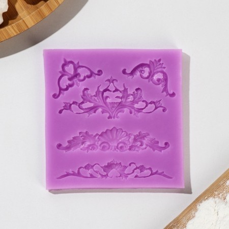 MOLD DOLAIN "ONEL, stucco molding", silicone, 10.5 × 10.5 × 0.7 cm, color mix-2