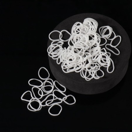 Hair silicone gum, set, d = 1.3 cm, 50 g, white color-1