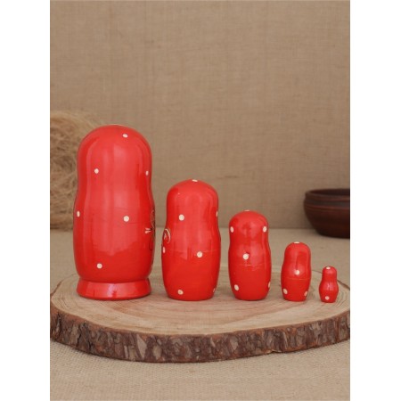Matryoshka "Khokhloma Red" 5 puppet-1