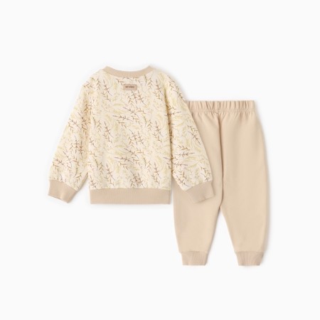 Set (sweatshirt and trousers) Children's minku "Nature", beige color, height 62-68 cm-5