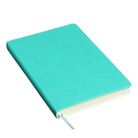 Dated diary 2024 A5 176 sheets, Devente.nobile, soft cover of artificial leather, lies, cream block 70 g/m2, turquoise block-1