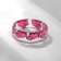 Ring "transparent" heart, pink color, 17 size