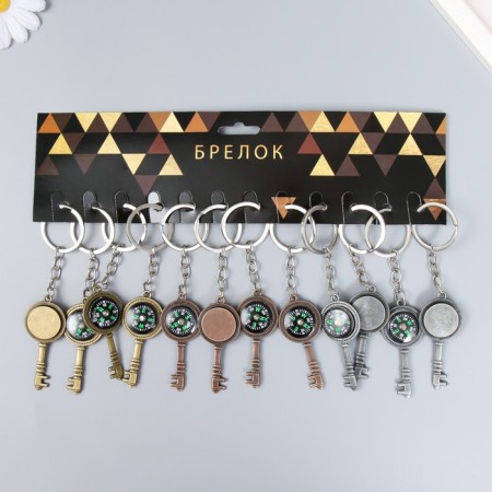 Metal keychain "Key with compass" 2.5x0.5x5.8 cm-4