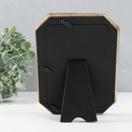 Photo frame Polystone 10x15 cm "Tree bark" Motted angles gold 14.3x18.8 cm-3