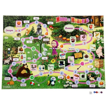 Board game-detector "Masha and the bear, the alphabet"-1
