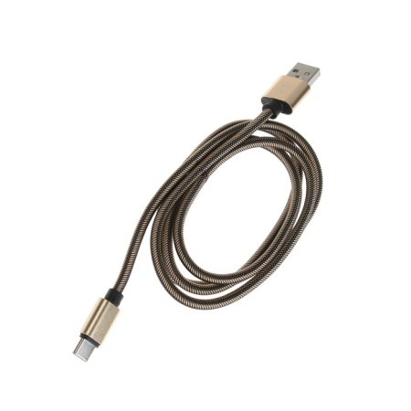 Type- C cable - usb, 2.1 a, nylon braid, 1 meter, golden-2