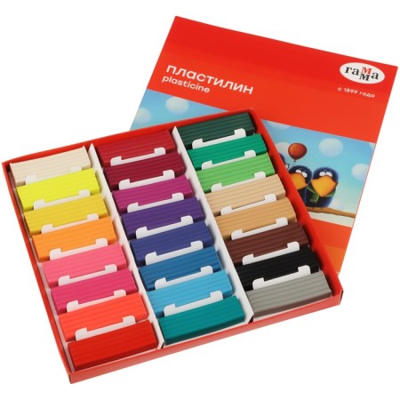 Plasticine, 24 colors, 480g, gamma "cartoons", with stack, cardboard packaging (371595)-3