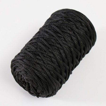 Knitting cord 100% polyester 3mm 100m/200 ± 20g (13-black)-1