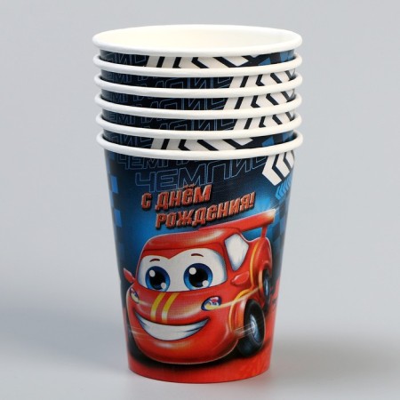 A one -time paper glass "car" 250 ml. set 6 pieces-1