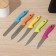 A set of kitchen knives on a stand, 5 pcs, a blade 8.5 cm, 11 cm, 11.5 cm, 12.5 cm, color mix