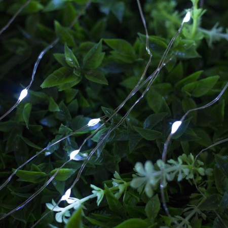Garland “thread” 10 m dew, IP44, silver thread, 100 led, white glow, 2 modes, solar battery-2