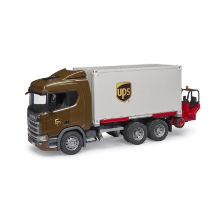 Bruder Scania car, delivery service, with a loader and pallets-4