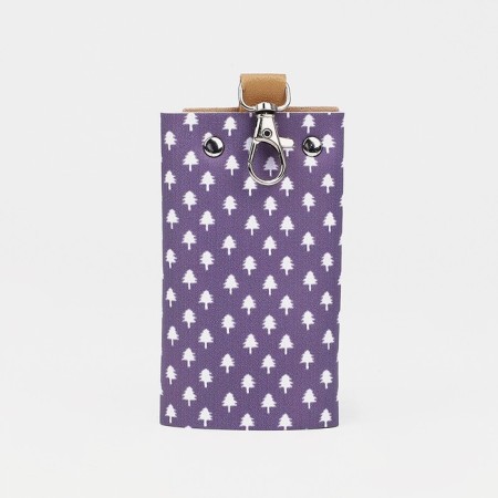Key of buttons, length 10.5 cm, 6 carabiners, lilac color-1