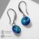 Earrings with Elite rhinestones mini, blue color in silver