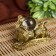 NECSK Polystone for bronze "3 toads with crystal" 6.5x12x12 cm