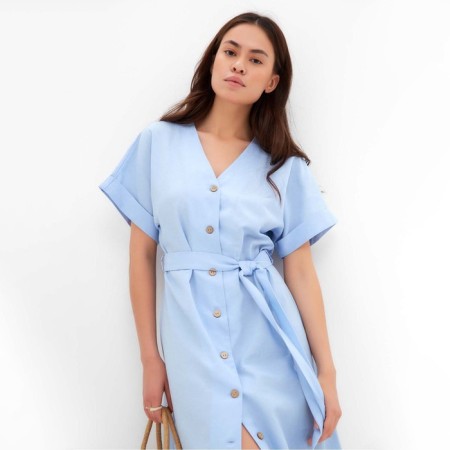 Women's dress on buttons Mist Summer Time, Blue, R. 50-2