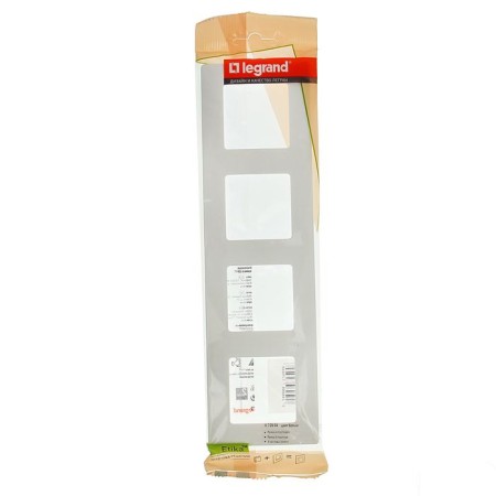 Frame Legrand Etika 672504, four -seater, white-2