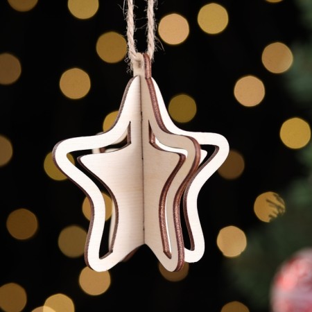 Wooden toy on the Christmas tree "Figure", type 3, voluminous, 8x8.5x8 cm