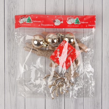 Decoration New Year's "Cozy Fairy Tale" Balls Deer, 11x20 cm, gold-2