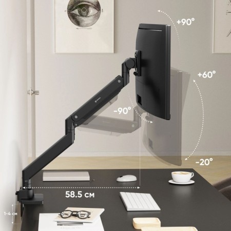 Black Black 17 "-57" Max.27kg Table Turn and Slop for Monitors Black Black-1