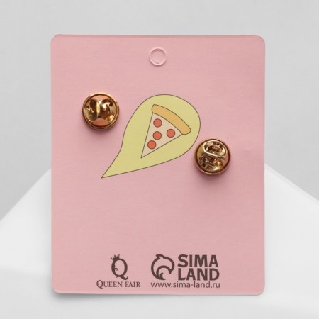 Set of icons (2 pcs.) "Pizza and beer", colored in gold-4
