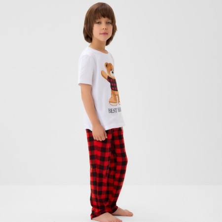 New Year. Pajama Children's Kaftan Best Friends size 30 (98-104 cm)-1