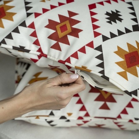Decorative pillowcase "Celta", size 45x45 cm, red color-1