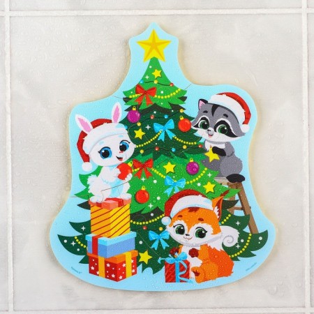 Maxi - puzzles toy for playing in the bathtub "New Year tree", 7 details, EVA-6