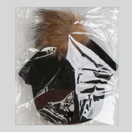 Ketka for dolls with fur pompom, black color-5