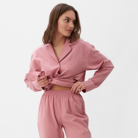 Пижама женская (рубашка и брюки) KAFTAN "Basic" р.40-42, розовый-1