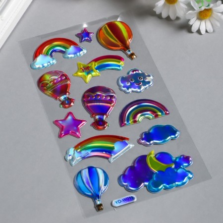 Sticker plastic holography "Cosmos" mix 23x11 cm-2