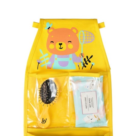 Pockets in the cub "Bear", for a children's locker, 83x24 cm, yellow-9