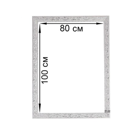 Frame for paintings (mirrors) 80 x 100 x 4 cm, tree "Versailles", white-silver-2