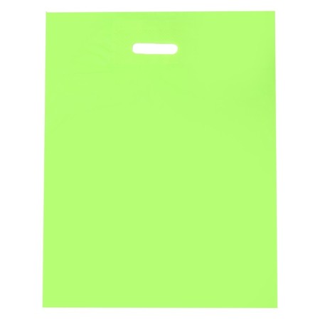 Polyethylene package with a cut handle, light green 40-50 cm, 30 microns