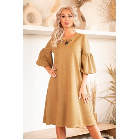 Female dress, size 46, mustard color-13