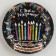 Disposable paper plate "Cake, Black Background" (18 cm)