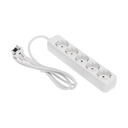 Extension cord Standard 5 nests, 1.5m, 3x1.0mm², s/h, white rexant-1