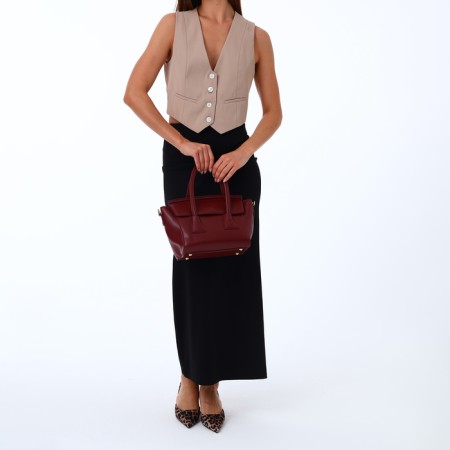 Women's bag with lightning, burgundy color-2
