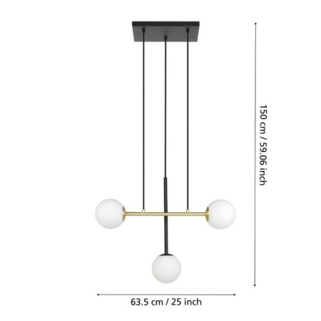 Chandelier PAZ E14, 3x40W-3