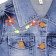 Denim costume for girls, height 116 cm, blue color