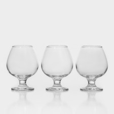 A set of glass glasses for Bistro cognac, 395 ml, 3 pcs