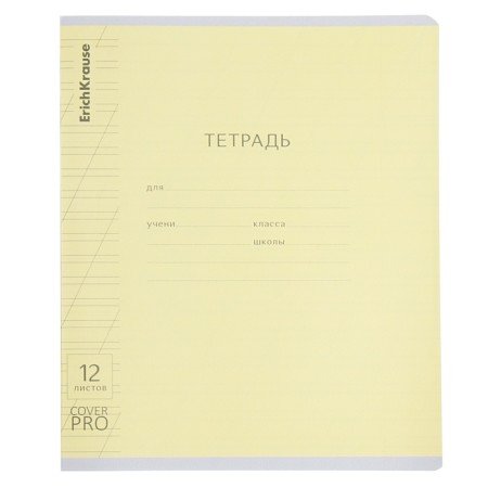 Notebook 12 sheets in the slanting line of Erichkrause CoverPro classic, plastic cover, offset block, mix-6