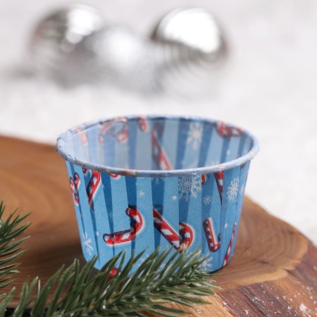 Paper form "muffin", snowflakes, 5 x 4 cm, set 50 pcs.-1