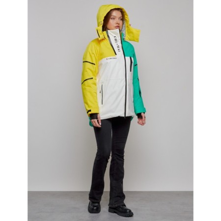 Ski jacket female, size 42, yellow color-6