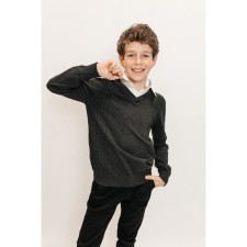 Jumper for boys, height 110-116 cm, dark gray color