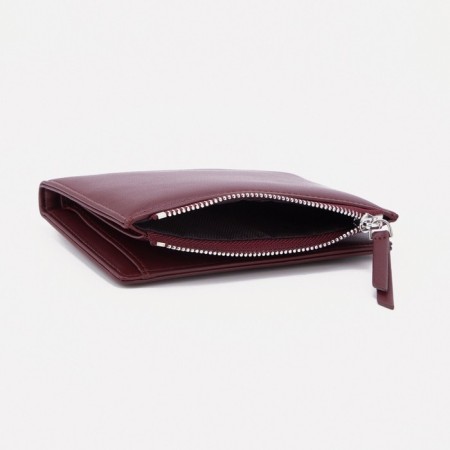 Women's wallet on the button, burgundy color-3