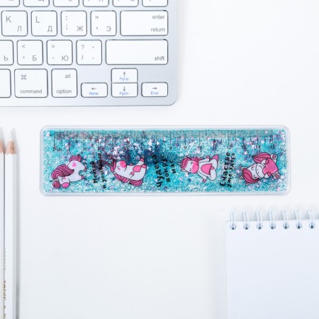 Souvenir ruler - shaker with sparkles "Miracles around us", 15 cm-1